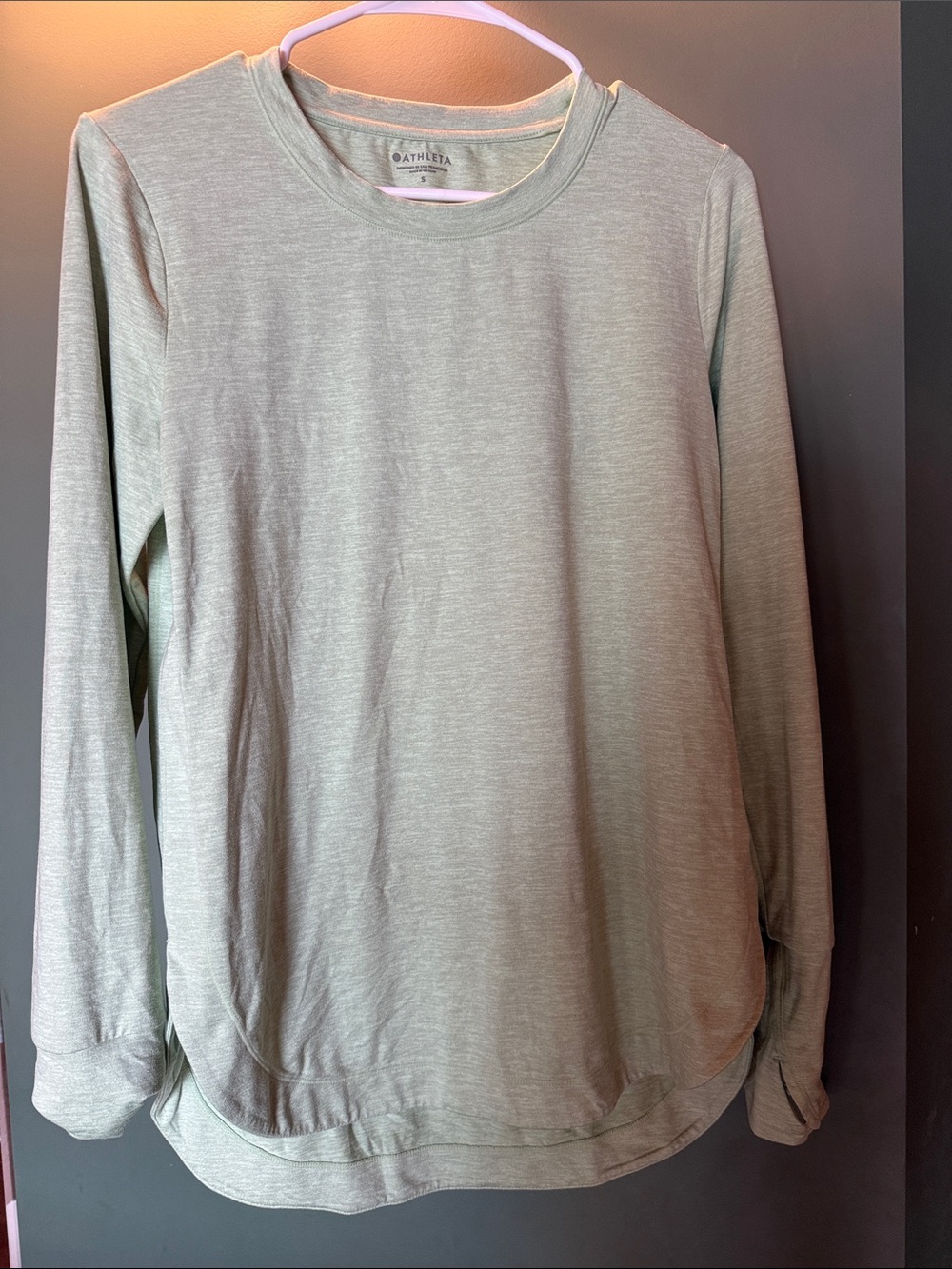 Athleta women’s  Crewneck Long-Sleeve CYA Sweatshirt in Sage
